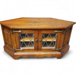 Vintage Old Charm Wood Bros Oak Corner TV Cabinet / Light Oak / c.1970 / FREE DELIVERY - Image 1