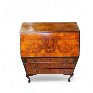 Antique Walnut Bureau / c.1930 / Queen Anne Style / FREE DELIVERY - Image 9