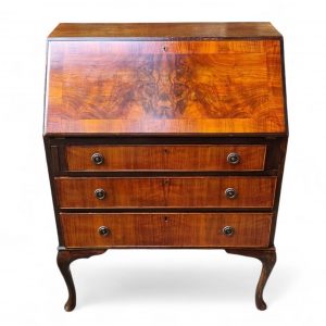 Antique Walnut Bureau / c.1930 / Queen Anne Style / FREE DELIVERY - Image 1