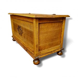Vintage Oak Blanket Chest / Storage Trunk / c.1940s–1950s / FREE DELIVERY - Image 7