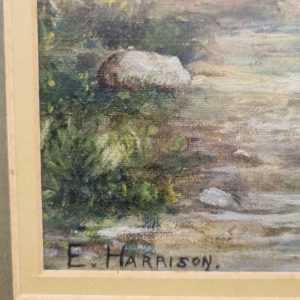 Antique Oil on Canvas Landscape Painting / Signed E. Harrison / Early 20th Century / FREE DELIVERY - Image 7