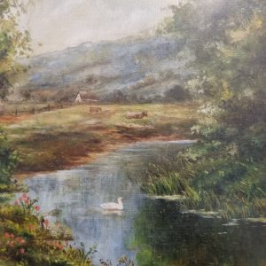 Antique Oil on Canvas Landscape Painting / Signed E. Harrison / Early 20th Century / FREE DELIVERY - Image 3