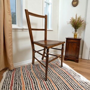 Antique Edwardian Beech Side Chair / c1900 / FREE DELIVERY - Image 4