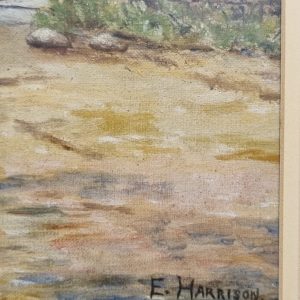Antique Oil on Canvas Landscape Painting / Early 20th Century / Signed E. Harrison / FREE DELIVERY - Image 8