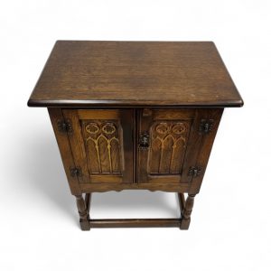 Vintage Old Charm Style Bedside Cabinet / Small Oak Cupboard / c1960s / FREE DELIVERY - Image 5
