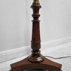 Vintage Mahogany & Brass Floor Lamp with Triple Glass Shades / c1930s / FREE DELIVERY - Image 3