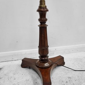Vintage Mahogany & Brass Floor Lamp with Triple Glass Shades / c1930s / FREE DELIVERY - Image 2
