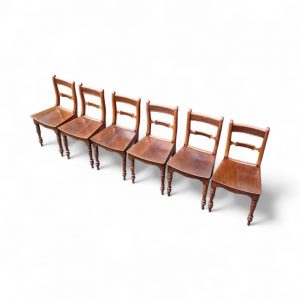 Antique Victorian Set of 6 Oak Dining Chairs Turned Legs / FREE DELIVERY - Image 7