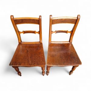 Antique Victorian Set of 6 Oak Dining Chairs Turned Legs / FREE DELIVERY - Image 5