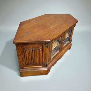 Vintage Old Charm Wood Bros Oak Corner TV Cabinet / Light Oak / c.1970 / FREE DELIVERY - Image 2