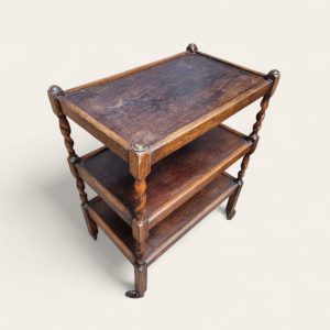 Antique Oak 3-Tier Barley Twist Trolley / c.1930 / FREE DELIVERY - Image 7