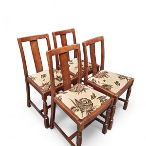 Vintage Oak Dining Chairs / Set of 4 / English Made c.1960 / FREE DELIVERY - Image 5