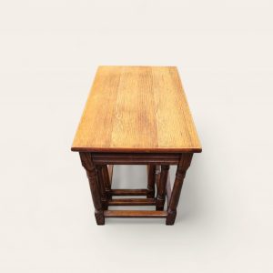 Vintage Solid Oak Tables / Nest of Three / 1970s / FREE DELIVERY - Image 4