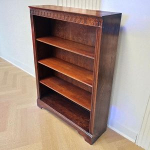 Vintage Solid Oak Bookcase / English Made c.1960 / Adjustable Shelves / FREE DELIVERY - Image 8