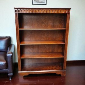 Vintage Solid Oak Bookcase / English Made c.1960 / Adjustable Shelves / FREE DELIVERY