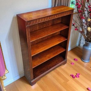 Vintage Solid Oak Bookcase / English Made c.1960 / Adjustable Shelves / FREE DELIVERY - Image 3