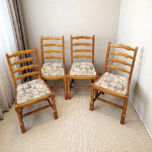 Vintage Old Charm by Wood Bros / Set of 4 Oak Dining Chairs / c.1970 / FREE DELIVERY - Image 7