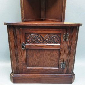 Vintage Old Charm Wood Brothers Tall Corner Cabinet / Tudor Brown / c.1970 / FREE DELIVERY - Image 6