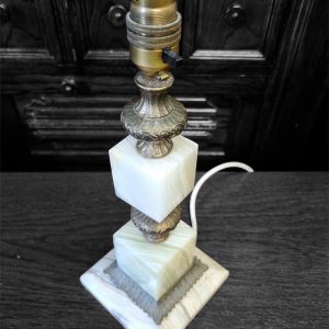 Vintage Art Deco Onyx & Brass Table Lamp / c.1930s / FREE DELIVERY