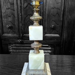 Vintage Art Deco Onyx & Brass Table Lamp / c.1930s / FREE DELIVERY - Image 5