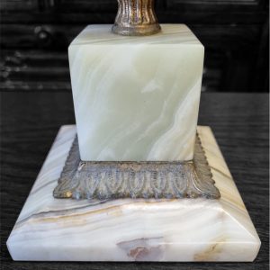 Vintage Art Deco Onyx & Brass Table Lamp / c.1930s / FREE DELIVERY - Image 4