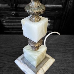 Vintage Art Deco Onyx & Brass Table Lamp / c.1930s / FREE DELIVERY - Image 3