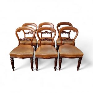 Antique Victorian Balloon Back Dining Chairs / Set of 6 / c.1880 / FREE DELIVERY - Image 3