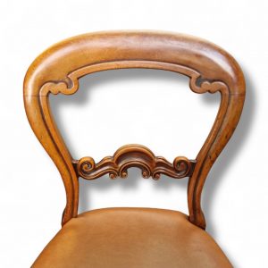 Antique Victorian Balloon Back Dining Chairs / Set of 6 / c.1880 / FREE DELIVERY - Image 7
