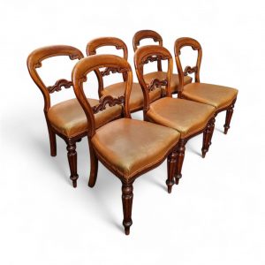 Antique Victorian Balloon Back Dining Chairs / Set of 6 / c.1880 / FREE DELIVERY - Image 6