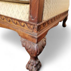 Antique Edwardian Carved Mahogany Armchair / Claw & Ball Feet / c.1910 / FREE DELIVERY - Image 9