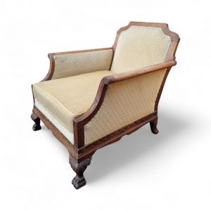 Antique Edwardian Carved Mahogany Armchair / Claw & Ball Feet / c.1910 / FREE DELIVERY - Image 8