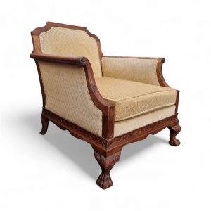 Antique Edwardian Carved Mahogany Armchair / Claw & Ball Feet / c.1910 / FREE DELIVERY - Image 3