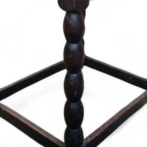 Vintage Bobbin Leg Rush Seat Stool / c.1950 / FREE DELIVERY - Image 3