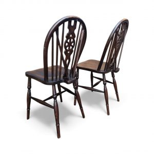 Vintage Wheelback Windsor Dining Chairs / c.1970 / Set of 4 / FREE DELIVERY - Image 8