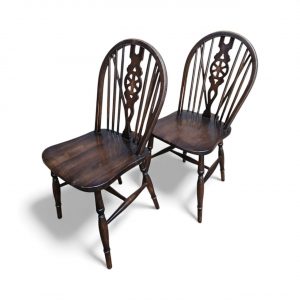Vintage Wheelback Windsor Dining Chairs / c.1970 / Set of 4 / FREE DELIVERY - Image 5