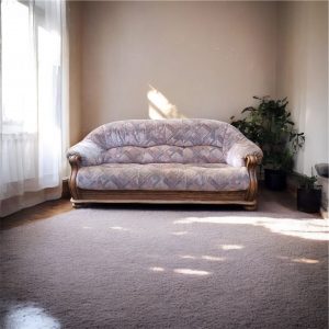 Vintage Belgian Oak Framed Sofa / 1970s / FREE DELIVERY