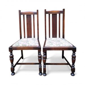 Antique Oak Dining Chairs / Set of 4 / c1930 / FREE DELIVERY - Image 7
