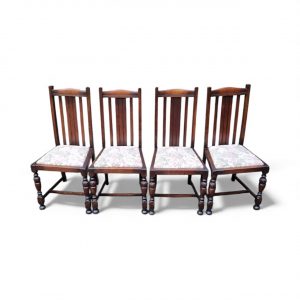 Antique Oak Dining Chairs / Set of 4 / c1930 / FREE DELIVERY - Image 6