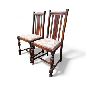 Antique Oak Dining Chairs / Set of 4 / c1930 / FREE DELIVERY - Image 5