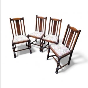 Antique Oak Dining Chairs / Set of 4 / c1930 / FREE DELIVERY
