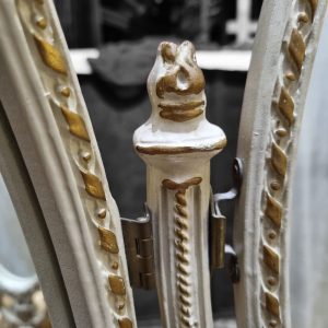 Vintage French Style Triple Dressing Table Mirror / Ivory & Gold / c1970 / FREE DELIVERY - Image 9