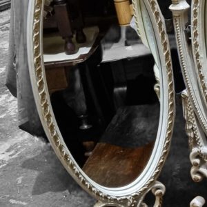 Vintage French Style Triple Dressing Table Mirror / Ivory & Gold / c1970 / FREE DELIVERY - Image 7