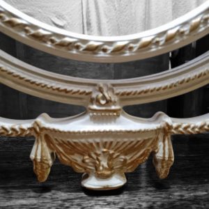 Vintage French Style Triple Dressing Table Mirror / Ivory & Gold / c1970 / FREE DELIVERY - Image 4