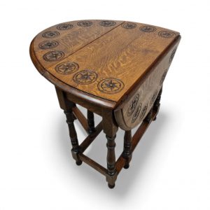 Antique Carved Oak Gateleg Drop-Leaf Table / c.1930 / FREE DELIVERY