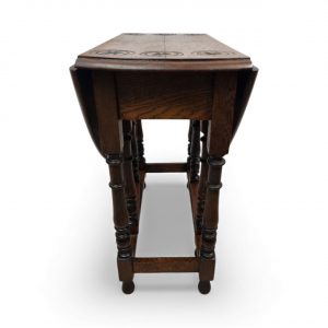 Antique Carved Oak Gateleg Drop-Leaf Table / c.1930 / FREE DELIVERY - Image 7
