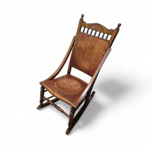 Antique Edwardian Century Beech Floral Occasional Rocking Chair / FREE DELIVERY - Image 9