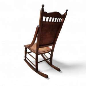 Antique Edwardian Century Beech Floral Occasional Rocking Chair / FREE DELIVERY - Image 5