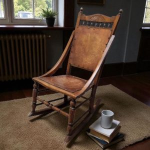 Antique Edwardian Century Beech Floral Occasional Rocking Chair / FREE DELIVERY
