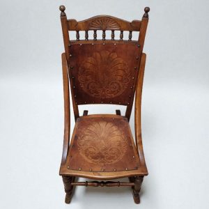 Antique Edwardian Century Beech Floral Occasional Rocking Chair / FREE DELIVERY - Image 3