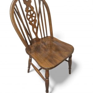 Vintage Wheelback Windsor Dining Chairs / Set of 4 / 1970s / FREE DELIVERY - Image 8